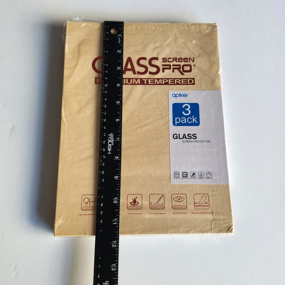 Apiker iPad‎ 10.2 Tempered Glass Screen Protector 2 Pack 9H Hardness Clear
